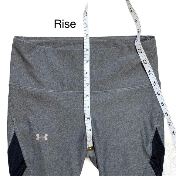 Under Armour HeatGear Gray Grey and white Mesh Mid-Rise Leggings Size Small - Picture 14 of 17